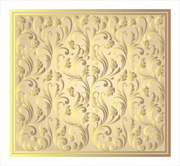 Vector vintage border frame engraving with retro ornament Vector