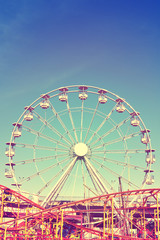 Vintage toned picture of an amusement park