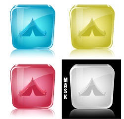 Szklana ikona z odbiciem 3D wektor © vempireart