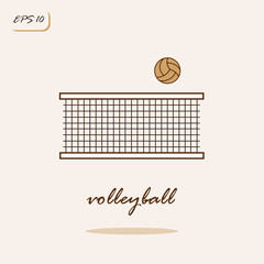 Vector illustration showing volleyball net and ball. Volleyball Sports Game - 113516610