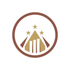 Business star circle finance logo vector