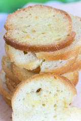 Selective focus on toast bread