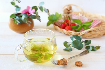 Herbal tea of mint and eucalyptus