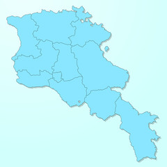 Obraz na płótnie Canvas Armenia blue map on degraded background vector