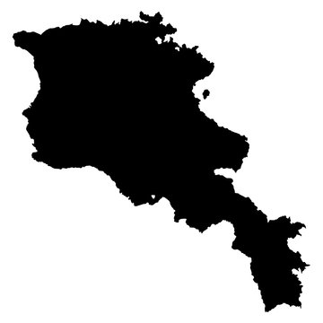 Armenia black map on white background vector