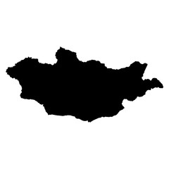Mongolia black map on white background vector