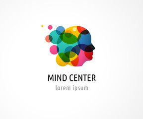 Brain, Creative mind, learning and design icon. Man head, people symbol