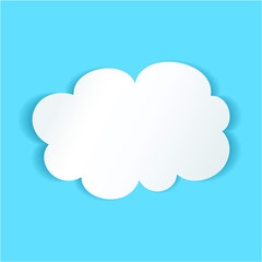 бумажное облако на голубом фоне, место для ваших мыслей