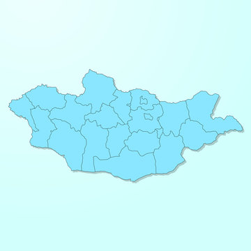 Mongolia blue map on degraded background vector