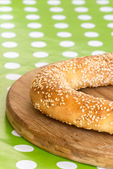 Round pastry with sesame