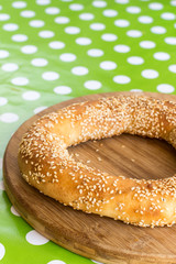 Round donuts with sesame