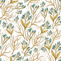 Seamless wildflowers pattern