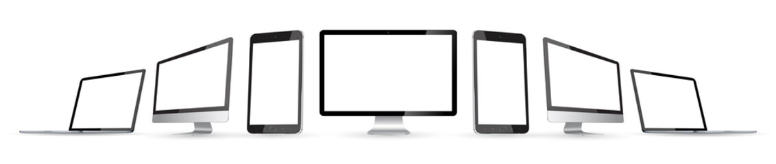 Modern digital tech device collection