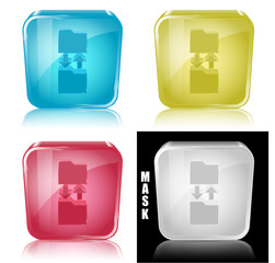 Szklana ikona z odbiciem 3D wektor