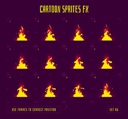 Animation frames or fire sprites