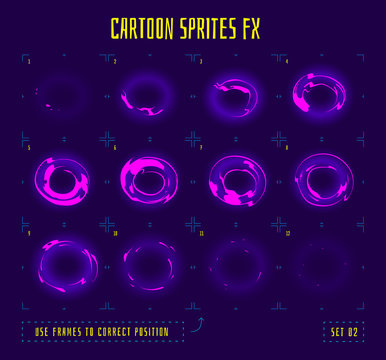 Animation frames or energy ring sprites
