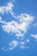 Blue sky, white clouds.