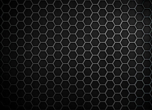 Black Honeycomb Metal Background