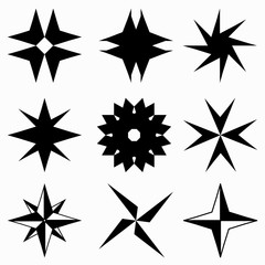 monochrome abstract stars icons