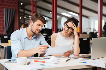 Business partners working together in office