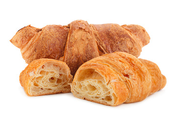 Croissant snack on white