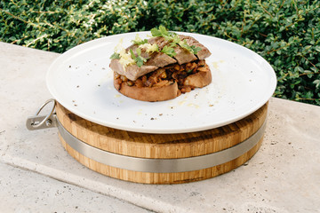 Tenderloin of pork with Ratatouille in bread