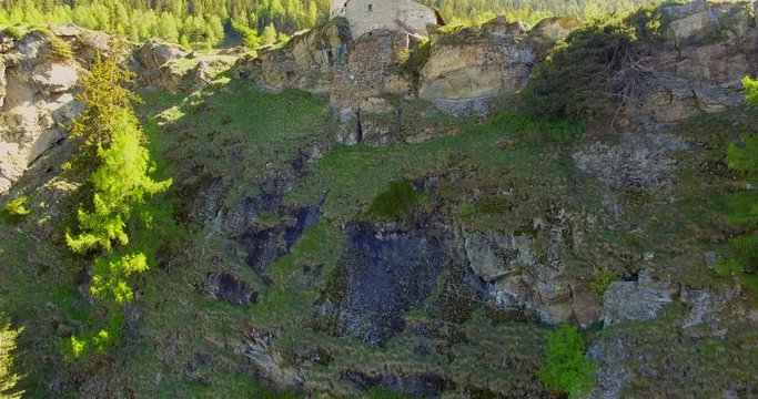 Aerial 4k - Val Poschiavo (CH) - Chiesetta di San Romerio