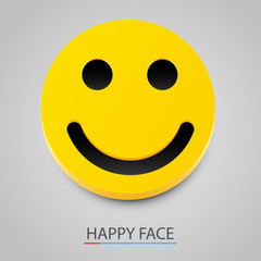 Modern yellow laughing happy smile. Vector