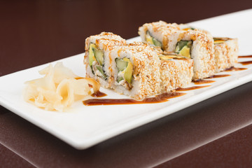 Sushi set with salmon