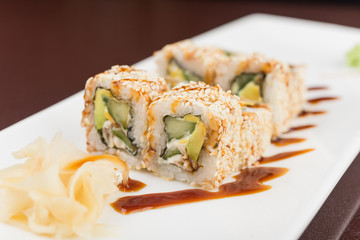 Sushi set with salmon