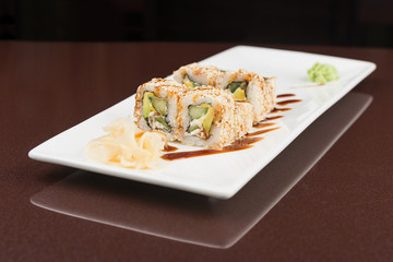 Sushi set with salmon
