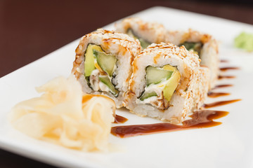 Sushi set with salmon