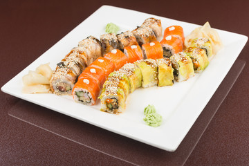 Sushi set with salmon