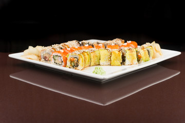 Sushi set with salmon