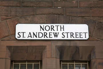 North St Andrew Street Sign; Edinburgh