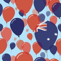 Heard and McDonald Islands National Day Flat Seamless Pattern. Flying Celebration Balloons in Colors of Heard and McDonald Islander Flag. Happy Independence Day Background with Flags and Balloons.