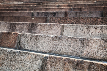 Abstract architecture, granite stairway closeup