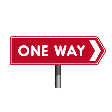 One Way sign crossroad sign