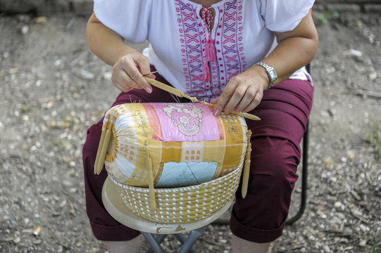 Traditional crafts of sewing and knitting