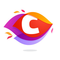 Letter C logo in flame intersection icon.