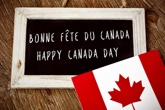 text Happy Canada Day in French and English