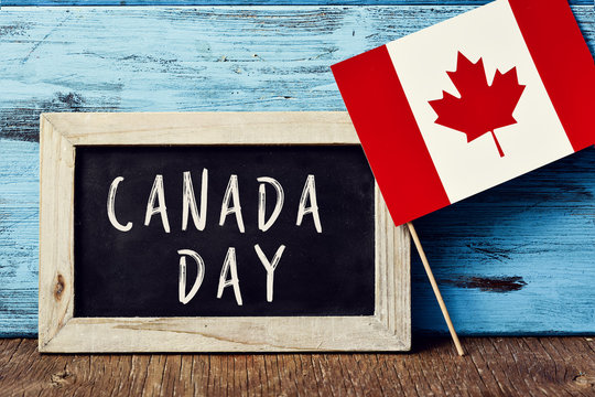 Text Canada Day And Flag Of Canada