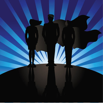 
Business Team Super Heroes Marketing Poster Background Design. EPS 10 Vector.