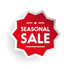 Seasonal Sale label sticker red vector