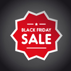 Black Friday Sale label sticker red vector