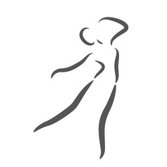 Dancing ballerina performs a jump.