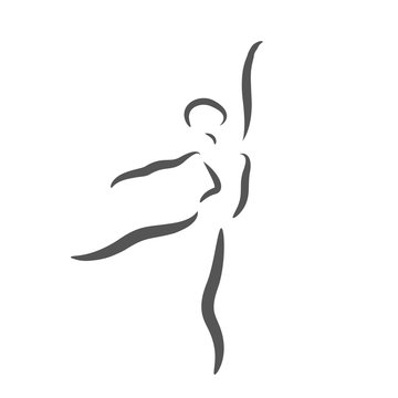 Dancing ballerina performs a jump.
