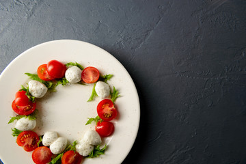 Close-up photo of caprese salad 