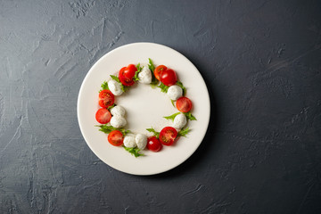 Close-up photo of caprese salad 