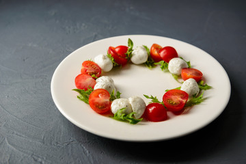 Close-up photo of caprese salad